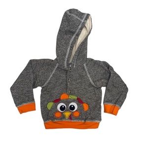 4/$12 💥♻ Baby Essential Brown White Striped Turkey Hoodie | Size 24m | 1132